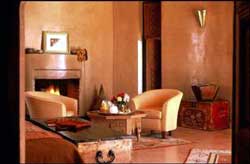 Salon avec cheminée location villa marrakech - Villa Maha
